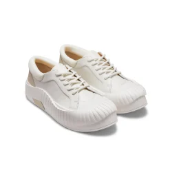 Lost In Echo Irregular Wavy Edge Thick-Soled Casual Sneaker White