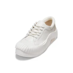 Lost In Echo Irregular Wavy Edge Thick-Soled Casual Sneaker White