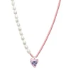 Lost In Echo Pearl Enamel Colored Necklace Pink