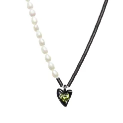 Lost In Echo Pearl Enamel Colored Necklace Black