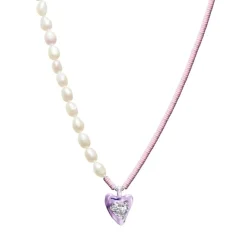 Lost In Echo Pearl Enamel Colored Necklace Purple
