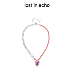Lost In Echo Pearl Enamel Colored Necklace Pink