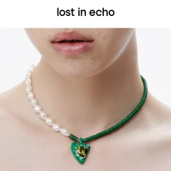 Lost In Echo Pearl Enamel Colored Necklace Green