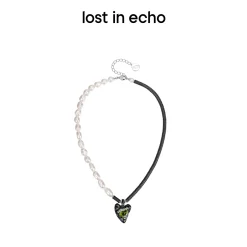 Lost In Echo Pearl Enamel Colored Necklace Black