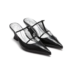 Lost In Echo Pointy Toe Strap Heel Sandals Black