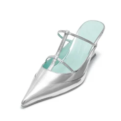 Lost In Echo Pointy Toe Strap Heel Sandals Sliver