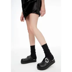 Lost In Echo Round Toe Thick Sole Mule Slipper Black