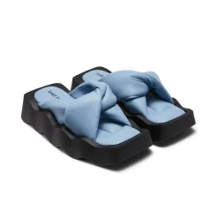 Lost In Echo Square Toe Wavy Bottom Kink Slippers Blue