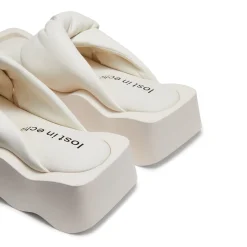 Lost In Echo Square Toe Wavy Bottom Kink Slippers White