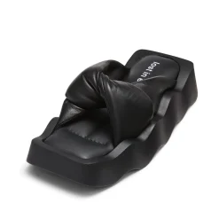 Lost In Echo Square Toe Wavy Bottom Kink Slippers Black