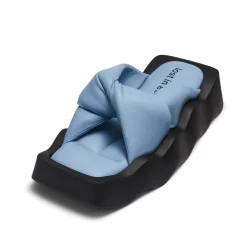 Lost In Echo Square Toe Wavy Bottom Kink Slippers Blue