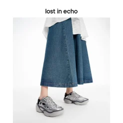 Lost In Echo Twist Upper Thick Sole Casual Retro Sneaker Sliver
