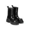 Lost In Echo Wide Heel Leather Boots Black
