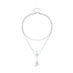 Lost In Echo Yetti Balloons Three-Layer Necklace Pink