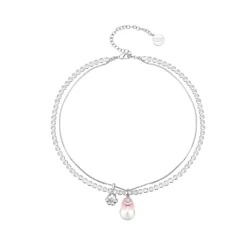 Lost In Echo Yetti Double-Layer Pearl Necklace Pink