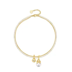Lost In Echo Yetti Double-Layer Pearl Necklace Gold