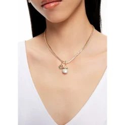 Lost In Echo Yetti Double-Layer Pearl Necklace Gold
