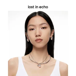 Lost In Echo Yetti Double-Layer Pearl Necklace Sliver