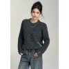 MacyMccoy Chain Loose Knit Sweater Gray