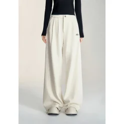 MacyMccoy Chenille Draped Wide-Leg Pants White