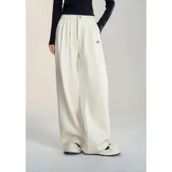 MacyMccoy Chenille Draped Wide-Leg Pants White