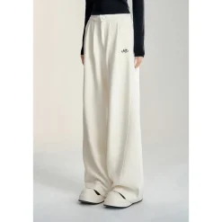 MacyMccoy Chenille Draped Wide-Leg Pants White