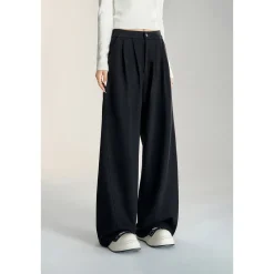 MacyMccoy Chenille Draped Wide-Leg Pants Black