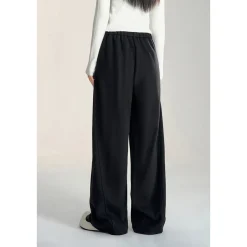 MacyMccoy Chenille Draped Wide-Leg Pants Black