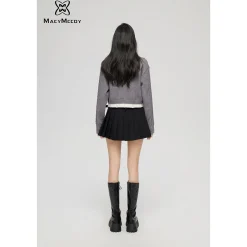 MacyMccoy Fake-2-Piece Frayed Edge Sweater