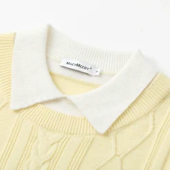 MacyMccoy Fake-2-Piece Frayed Edge Sweater