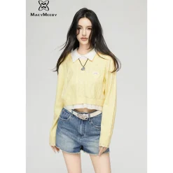 MacyMccoy Fake-2-Piece Frayed Edge Sweater