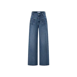 MacyMccoy Heart Pocket Wide-Leg Denim Jeans
