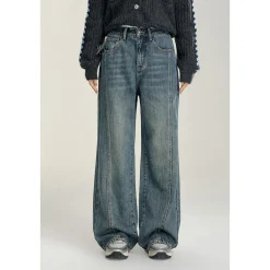 MacyMccoy Heart Pocket Wide-Leg Denim Jeans Blue