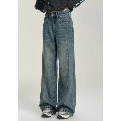 MacyMccoy Heart Pocket Wide-Leg Denim Jeans Blue