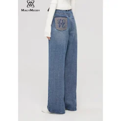 MacyMccoy Heart Pocket Wide-Leg Denim Jeans