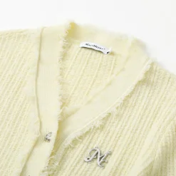 MacyMccoy Logo Destroyed Tassel Knit Cardigan
