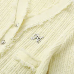 MacyMccoy Logo Destroyed Tassel Knit Cardigan