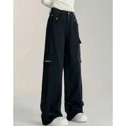 MacyMccoy Pleated Wide-Leg Cargo Pants Black