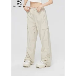 MacyMccoy Ruched Wide-Leg Cargo Pants Khaki