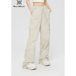 MacyMccoy Ruched Wide-Leg Cargo Pants Khaki