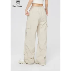 MacyMccoy Ruched Wide-Leg Cargo Pants Khaki