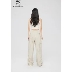 MacyMccoy Ruched Wide-Leg Cargo Pants Khaki