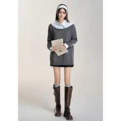 MacyMccoy Shirt Patchwork Irregular Silhouette Sweater