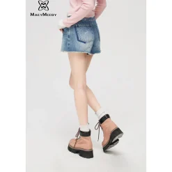 MacyMccoy Star Logo Destroyed Edges Shorts