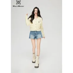 MacyMccoy Star Logo Destroyed Edges Shorts