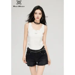 MacyMccoy Star Logo Destroyed Edges Shorts