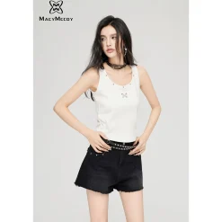 MacyMccoy Star Logo Destroyed Edges Shorts