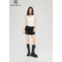 MacyMccoy Star Logo Destroyed Edges Shorts