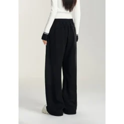 MacyMccoy Wrinkle Wide-Leg Fleece-Lined Pants Black