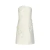 Marc Moore 3D Floral Bustier Dress Light Yellow